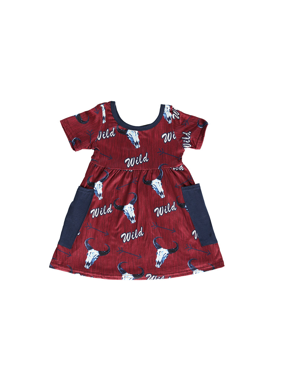 El General Kids Dress- Burgundy 702010